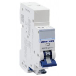 Disjoncteur 1P+N 2A courbe C à connexions rapides