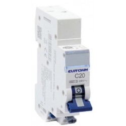 Disjoncteur 1P+N 20A courbe C à connexions rapides