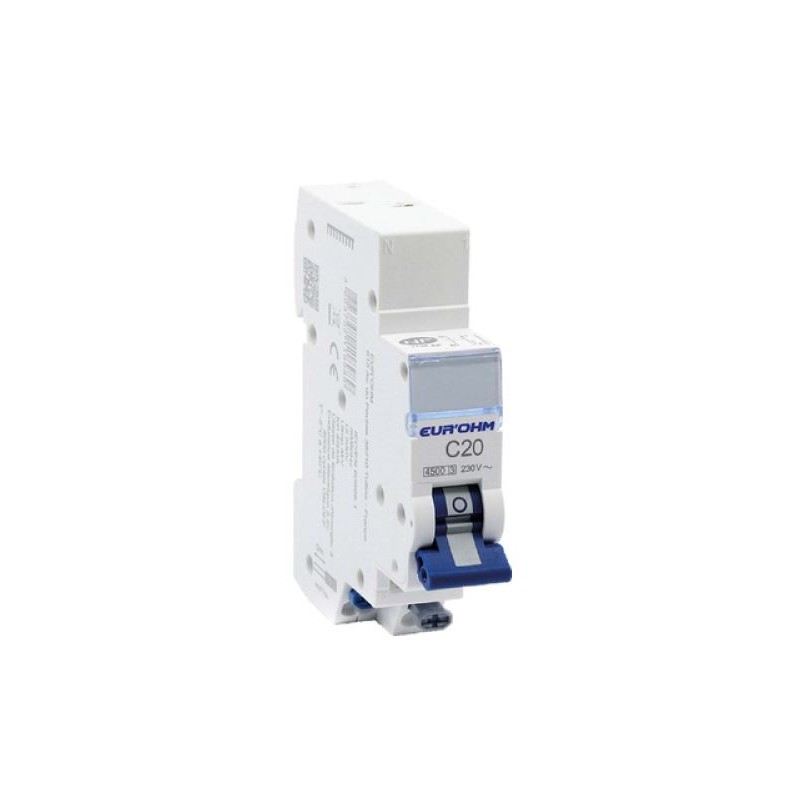 Disjoncteur 1P+N 20A courbe C à connexions rapides
