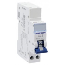 Disjoncteur 1P+N 25A courbe C à connexions rapides