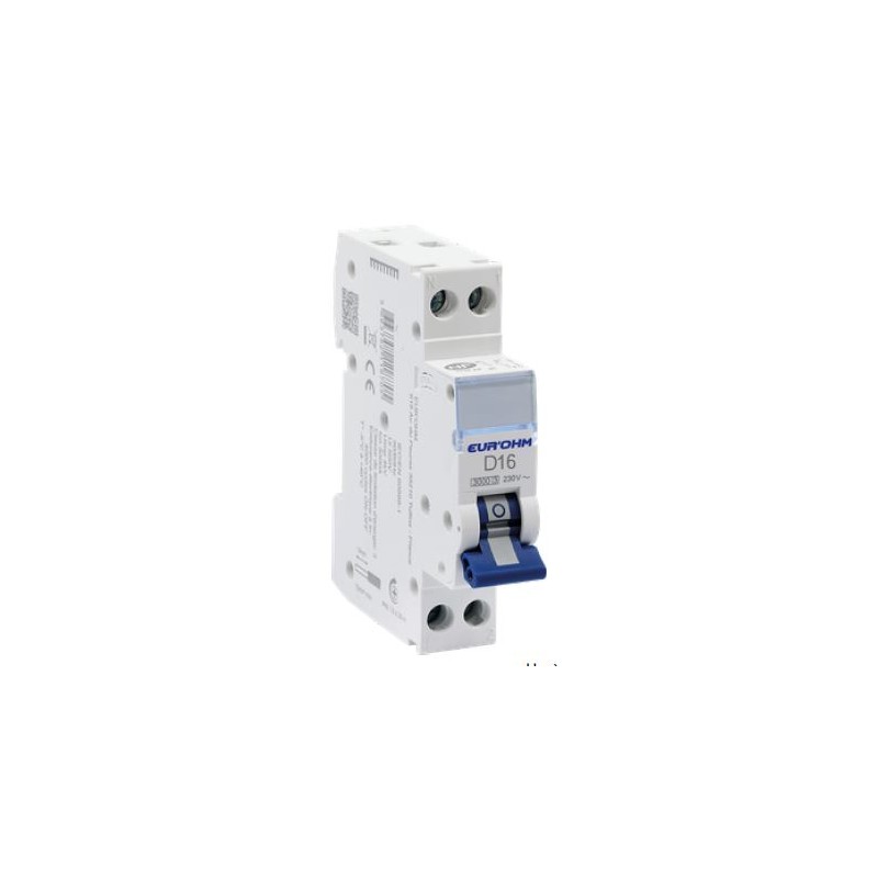 Disjoncteur 1P+N 16A courbe D connexion vis/vis 4,5kA NF