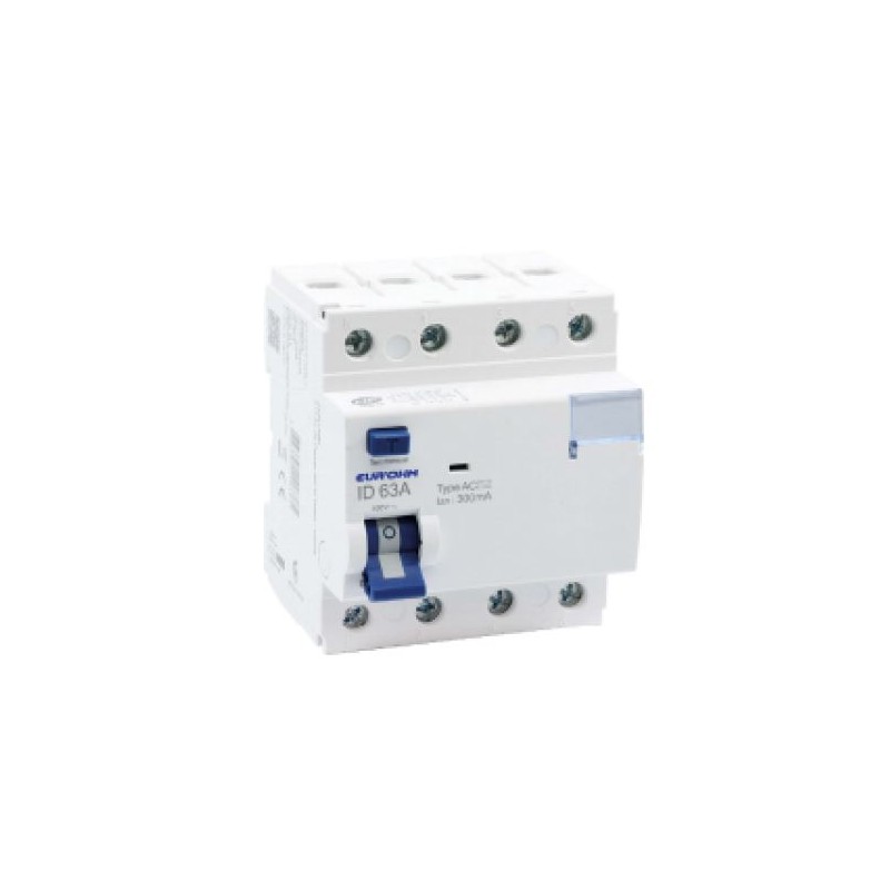 Interrupteur différentiel 63A 3P+N 300mA H/B à vis type AC